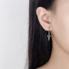 Simple Star Earrings Small Circle Cross - Main product view