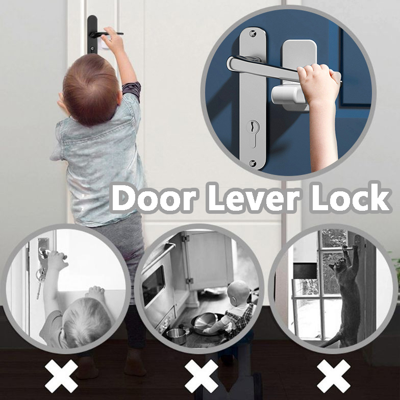 Door Lever Lock Child Pets Safety Lock Door Handle Fixed Anti-theft For Door Children Safety Care Door Stops - Main product v