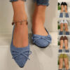 Bow Knitted Loafers Ins Fashion Pointed-toed Flats Shoes For Women - Main product view