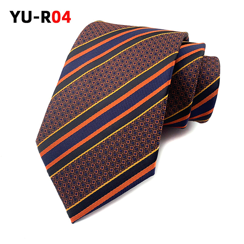 Men’s polyester jacquard tie with geometric arrow-shaped pattern - Product view 2