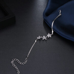 Colorful zircon flower bracelet with extension chain - Main product view