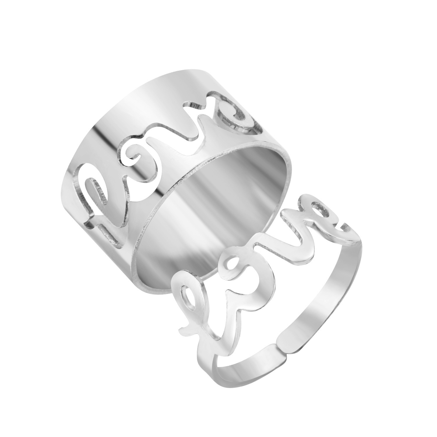 Adjustable unisex alloy punk ring with assorted dinosaur, flame, frog, and key motifs - Product view 1