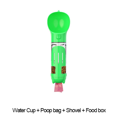 Portable dog water bottle with treat holder and poop bag dispenser - Product view 5