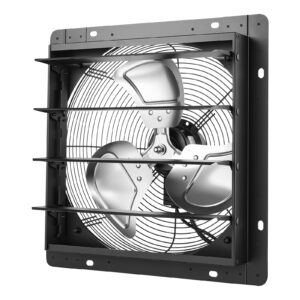 14 In Shutter Exhaust Fan Wall-Mount Automatic Louvers Variable Speed, Sturdy Steel Housing, Low Noise, AC Motor, 1802 CFM Ve