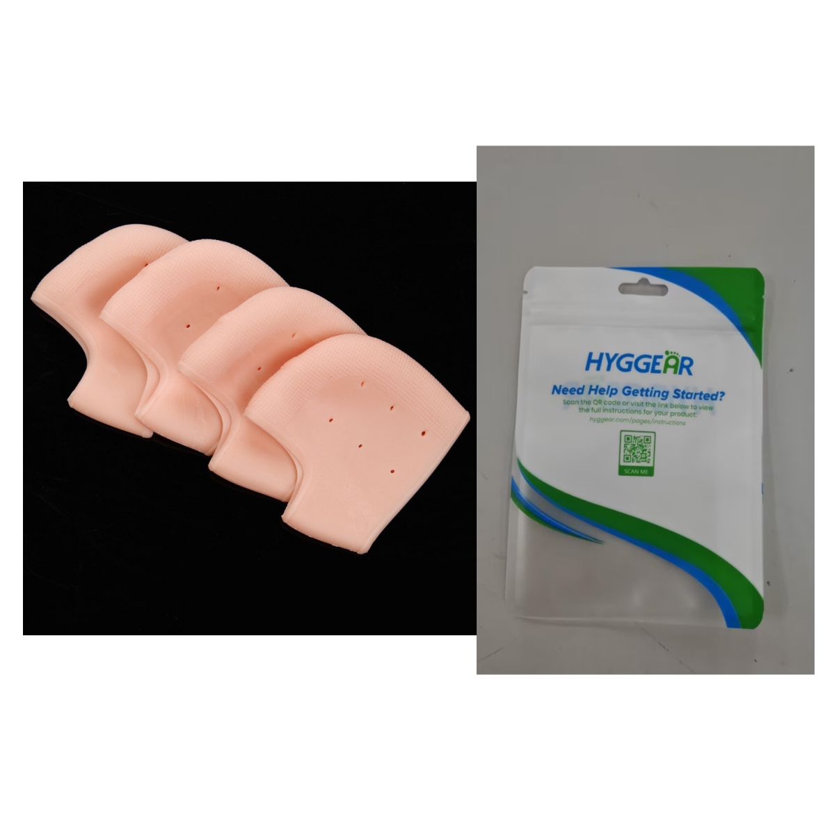 Unisex silicone heel moisturizing protective covers in white and skin tone - Product view 8