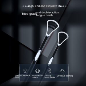 Black adult tongue scraper for daily tongue cleaning - Main product view