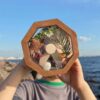 Wooden DIY rotating kaleidoscope kit with decorative fake flower - Main product view