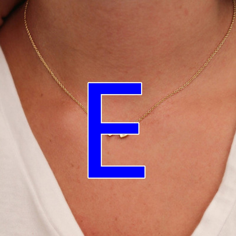Initial pendant necklace with gold or silver-tone link chain - Product view 22