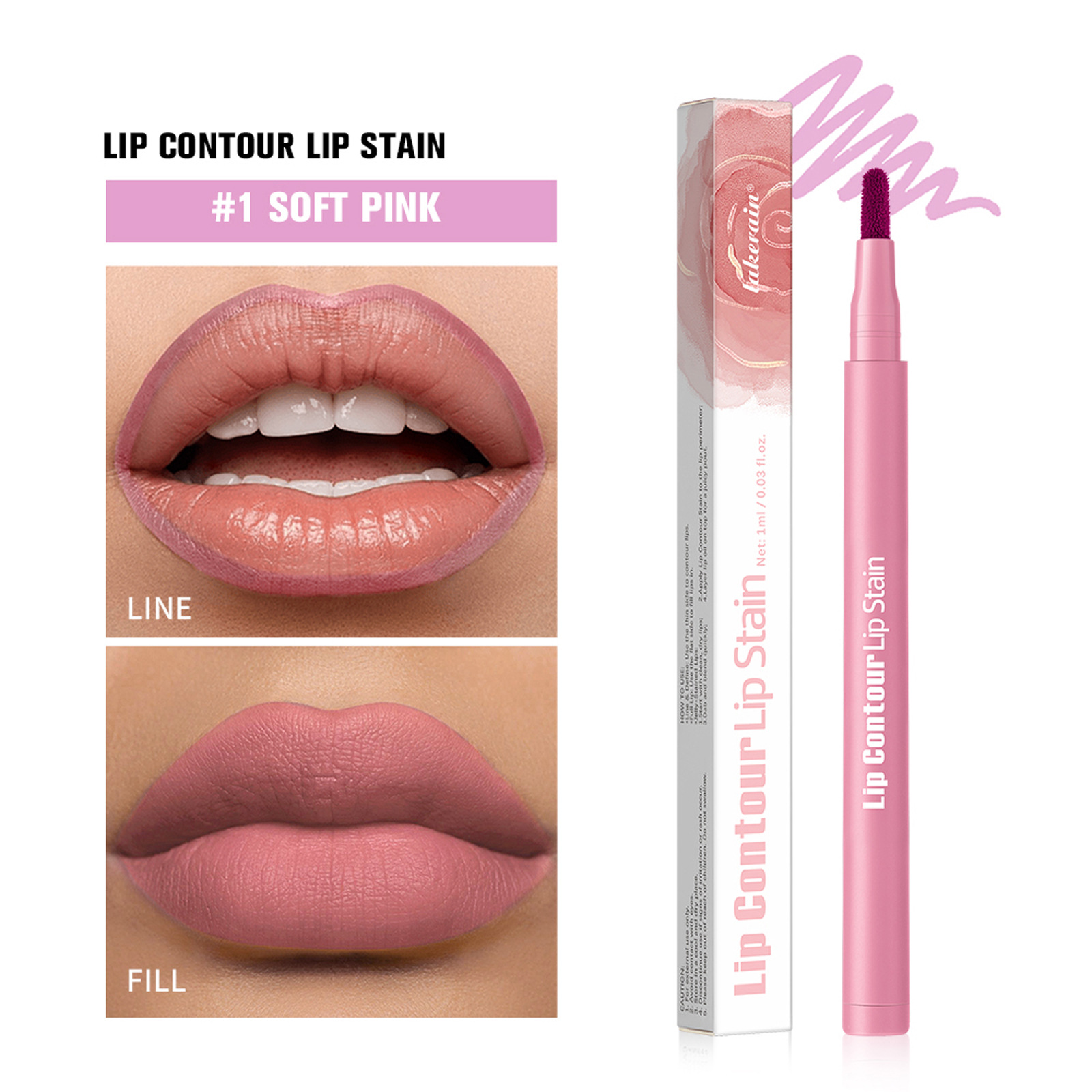 Moisturizing wooden lip liner pencil in seven shades - Product view 1