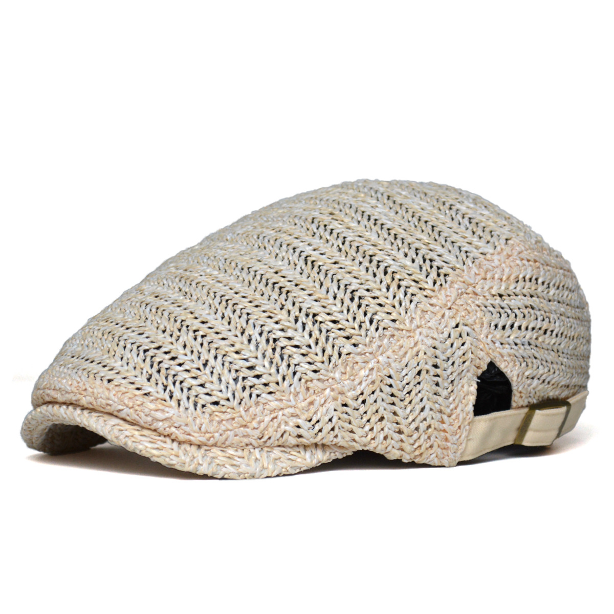 Women's summer plaid straw-weave bucket hat with round crown - Product view 8