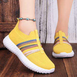 Women's breathable mesh flat pumps with round toe - Main product view