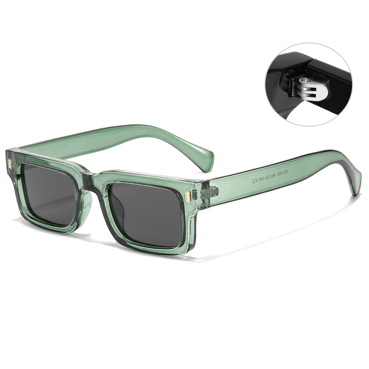 Men's retro rectangular sunglasses with a versatile fashion frame - Product view 6