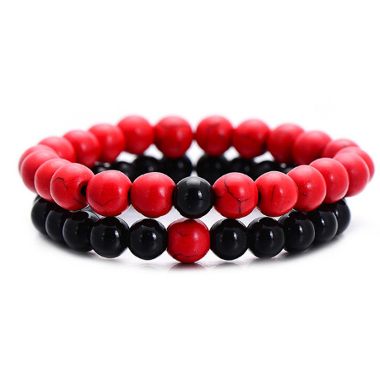 White pine 8mm beaded bracelet in a selected color combination - Product view 2