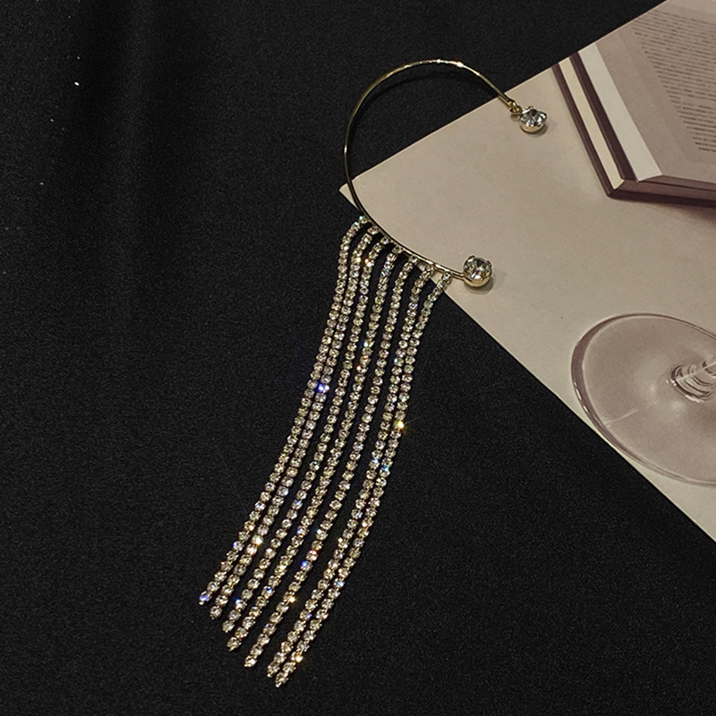 Long geometric tassel earrings in gold or silver - Product view 9