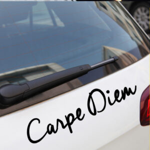 Carpe Diem text car sticker in black or white - Main product view