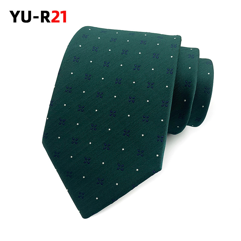 Men’s polyester jacquard tie with geometric arrow-shaped pattern - Product view 5