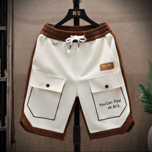 Men's loose casual summer shorts with letter pattern - Main product view