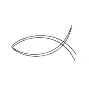 Abstract fish-shaped line earrings in gold, black, and silver - Main product view