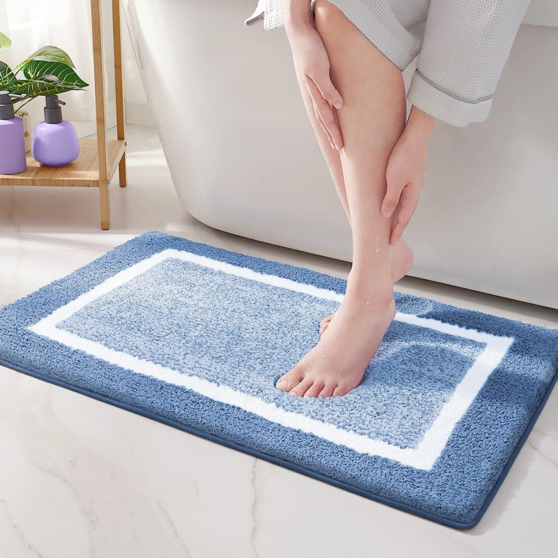 Solid color square polyester bathroom carpet in a modern simple design - Product view 5