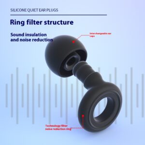 Silicone noise-reducing earplugs with earplug sleeves - Main product view