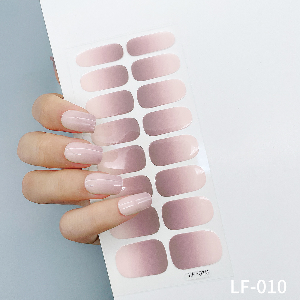 Full nail art sticker sheet with solid colors and decorative manicure patterns - Product view 14