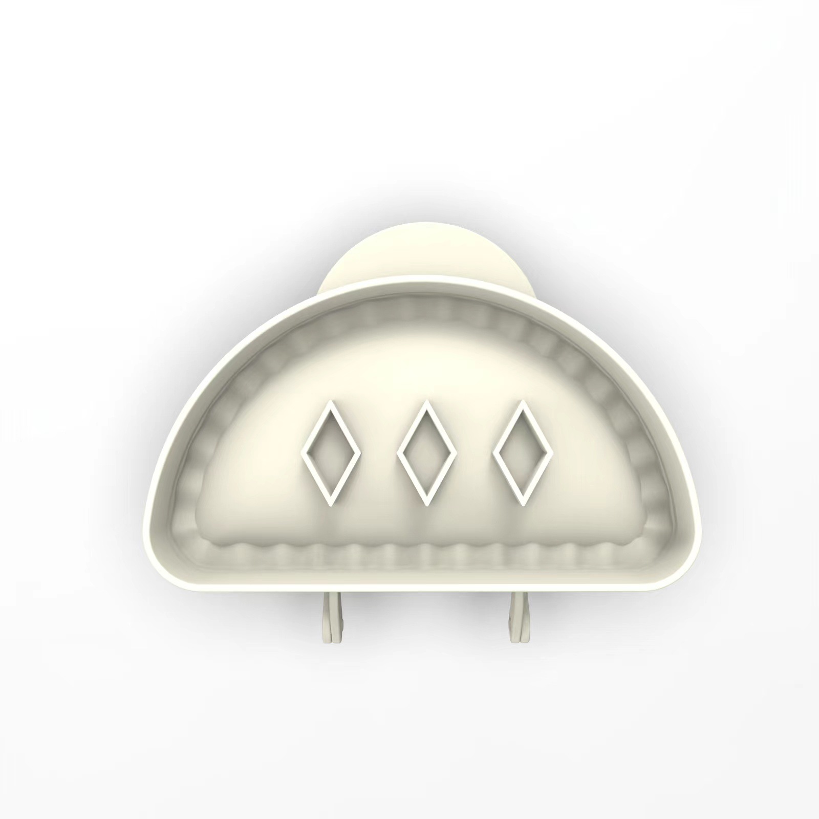 White plastic mini hand pie molds in round, semi-circle, and rectangular shapes - Product view 5