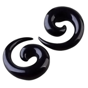 Acrylic pointed cone ear plug in black or white - Main product view