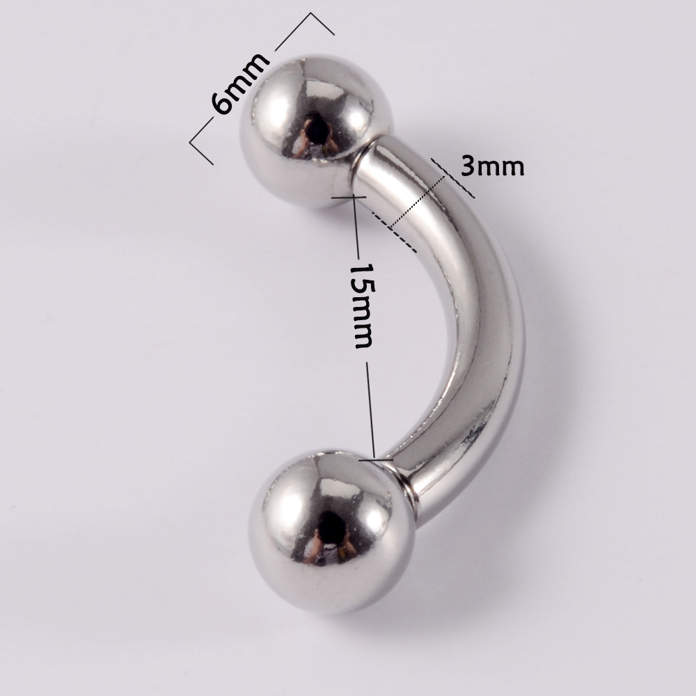 Stainless steel curved geometric PA body piercing ring earring - Product view 8