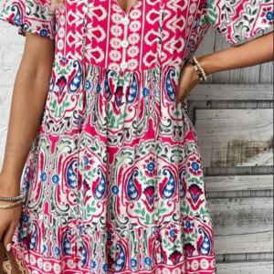 Women's floral print vacation dress in a selected color - Main product view