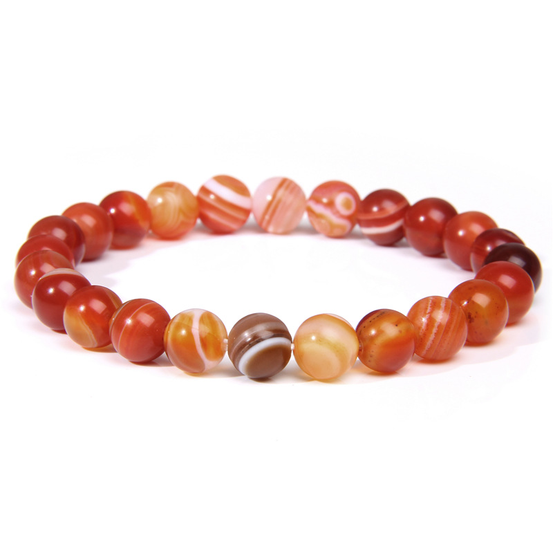 Natural stone beaded bracelet in a multicolor patterned style - Product view 2