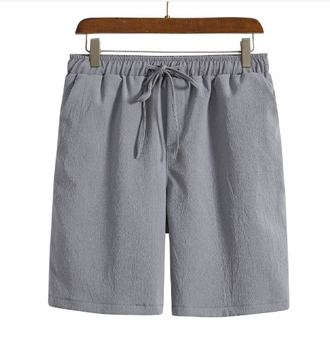 Men’s solid-color cotton blend drawstring shorts - Product view 2