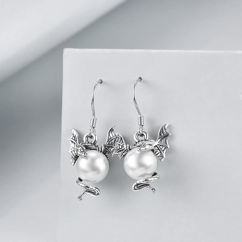 Unisex flying dragon zodiac earrings with an animal-inspired design - Product view 2