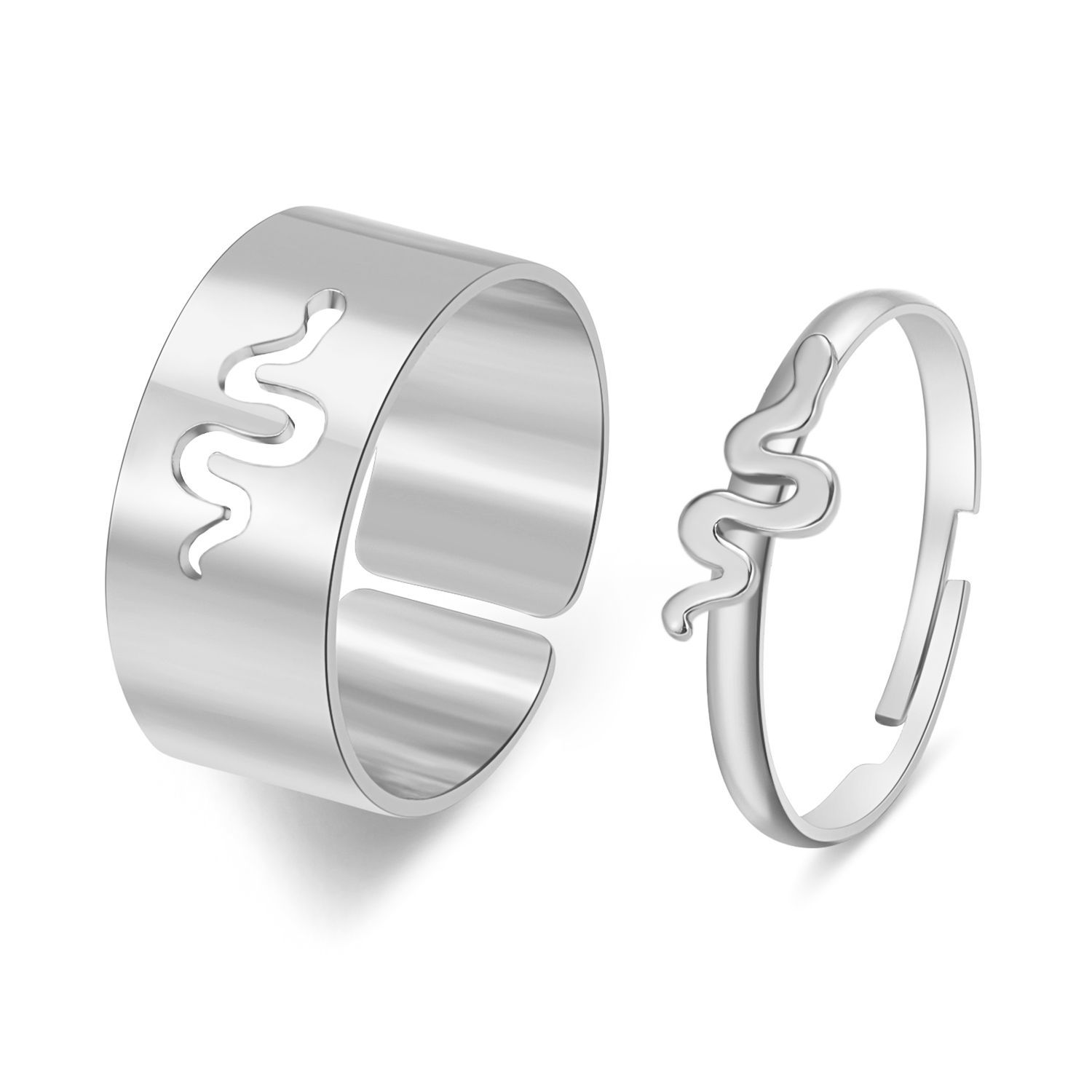 Two-piece adjustable butterfly ring set in gold or silver - Product view 5