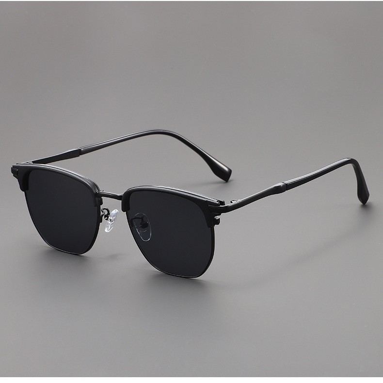 Unisex vintage half-frame sunglasses in a selected color style - Product view 3