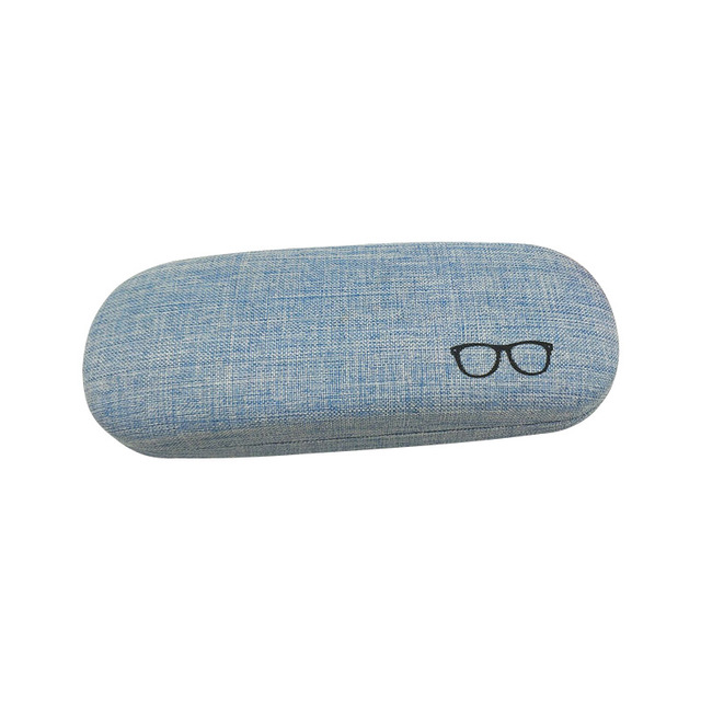 Cotton linen glasses case with iron construction - Blue