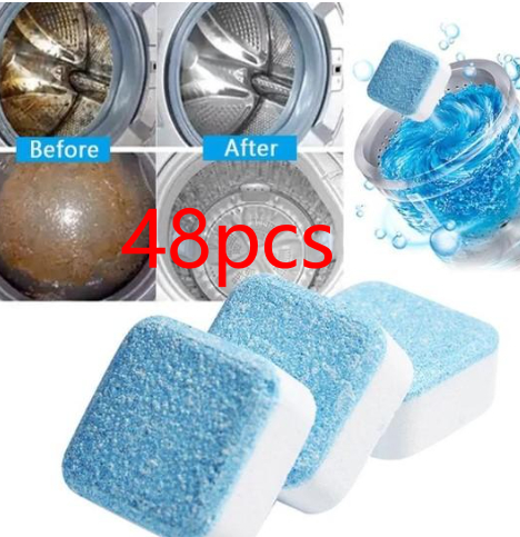 Blue and white washing machine tub cleaning tablets - Product view 8