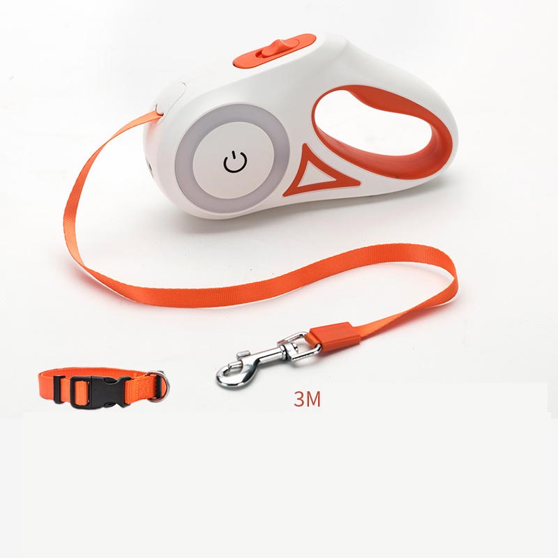 Retractable dog leash with one-hand brake and optional collar - Product view 7