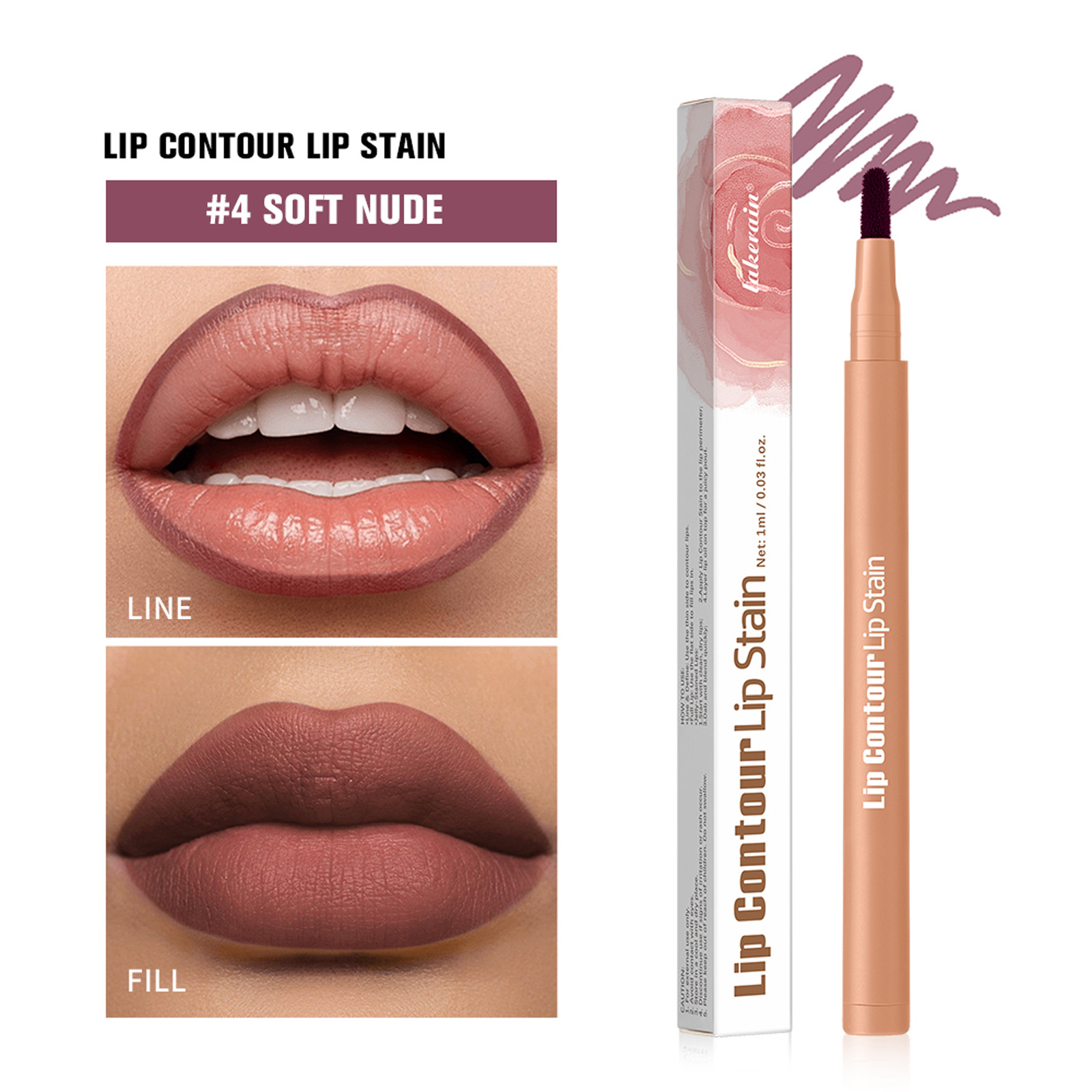 Moisturizing wooden lip liner pencil in seven shades - Product view 8