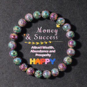 Handmade natural volcanic stone bracelet in seven colors - Main product view