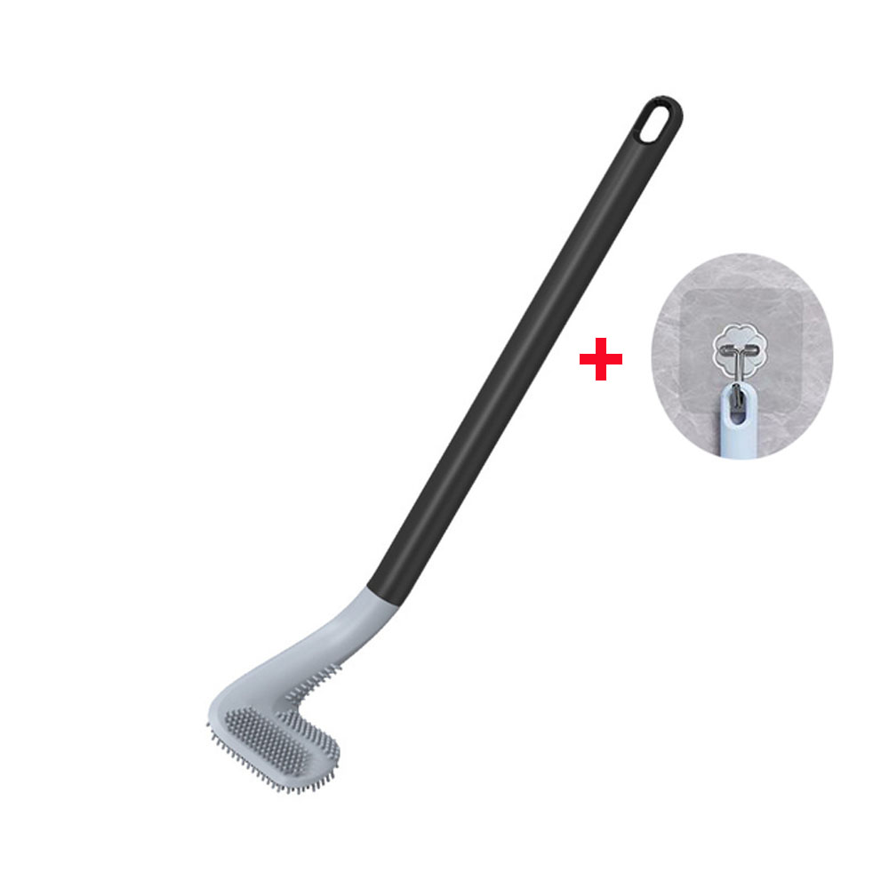 Triangle-shaped silicone toilet cleaning brush with wall-hanging hook - Product view 6