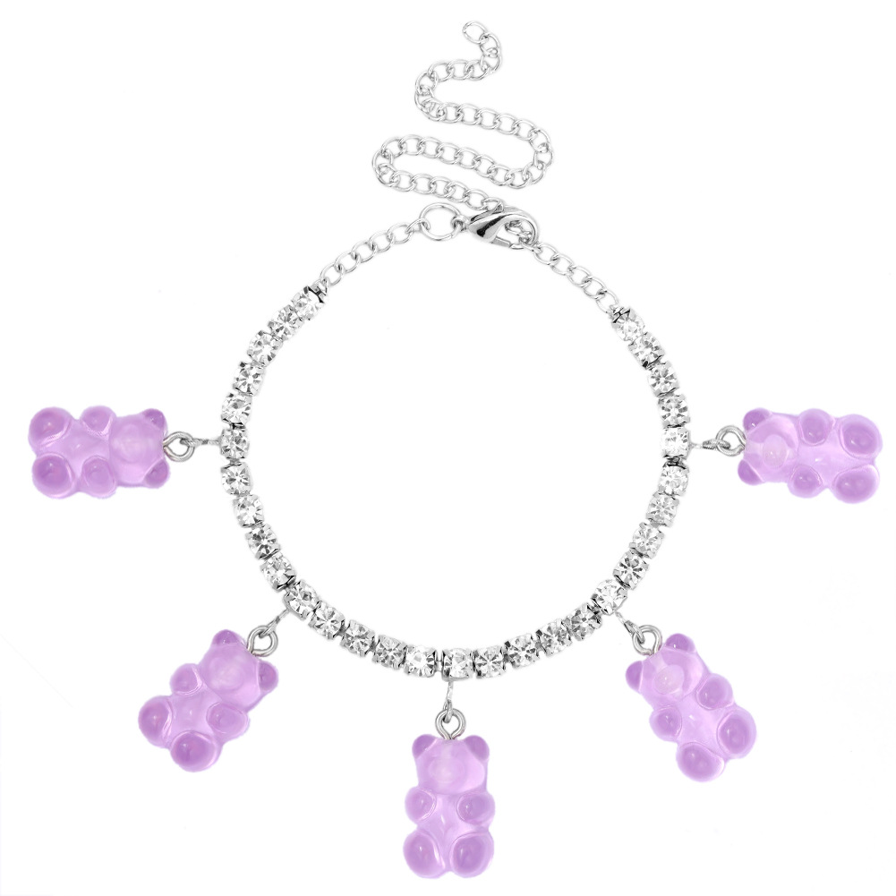 Cute cartoon bear pendant anklet for women - Product view 4