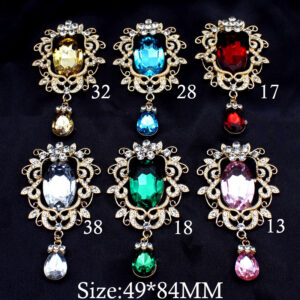 Golden alloy flatback rhinestone pendant for DIY clothing decoration - Main product view