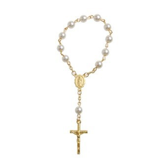 Beads Pearl Cross Full Moon Blessing Bracelet Fashion Jewelry - Product view 3 Unisex pearl cross full moon blessing bracelet in an electroplated finish - Product view 3
