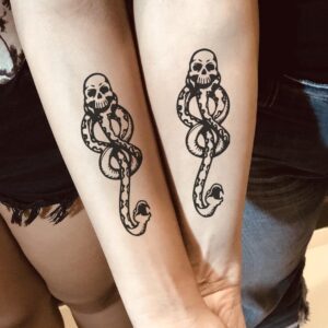 Black snake and red thunder temporary tattoo sticker - Main product view