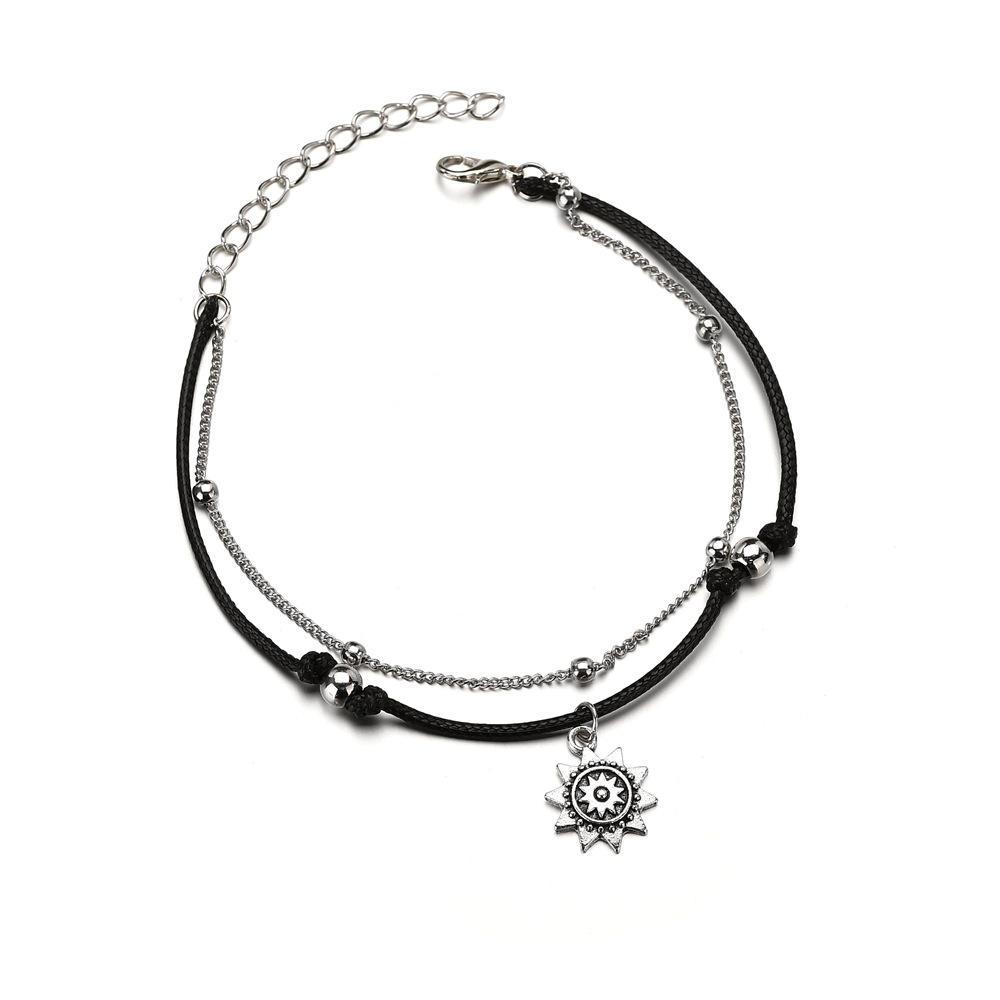 Assorted alloy anklets and foot jewelry in shell, starfish, sun, fish-tail, and numbered styles - Product view 9