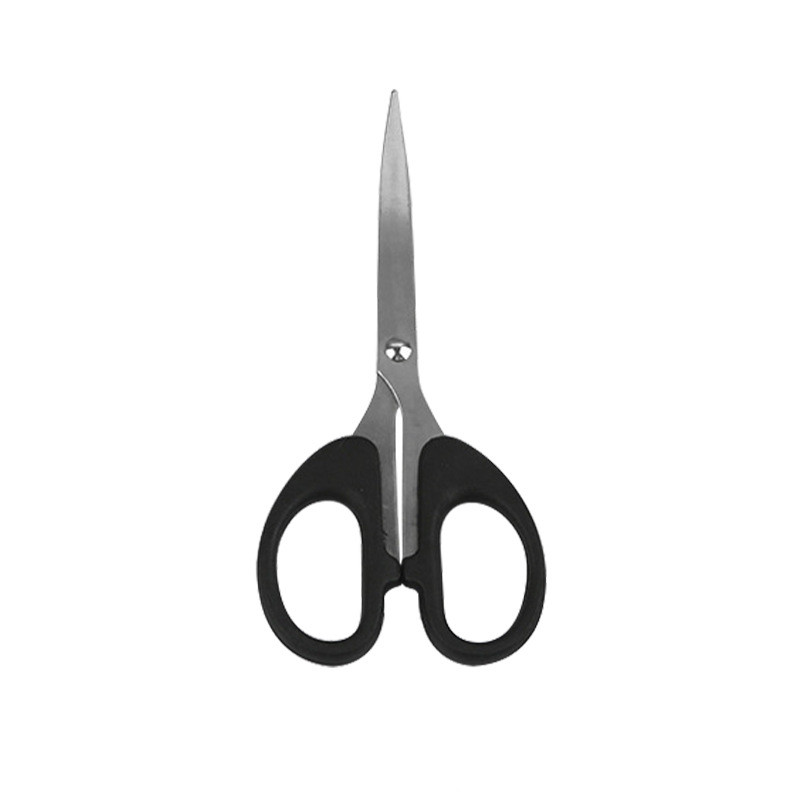 Silver and black paper-cutting scissors with plastic handle - Product view 8