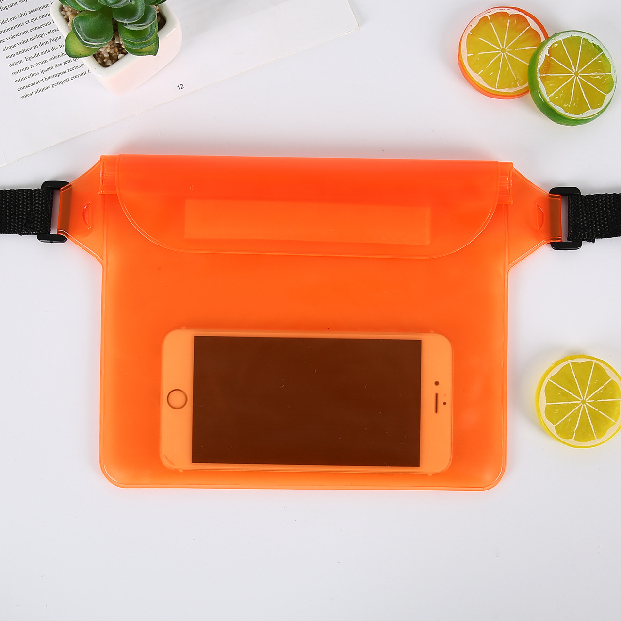 Waterproof PVC phone waist bag with Velcro closure - Product view 7