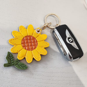 PU sunflower pendant keychain access card holder - Main product view