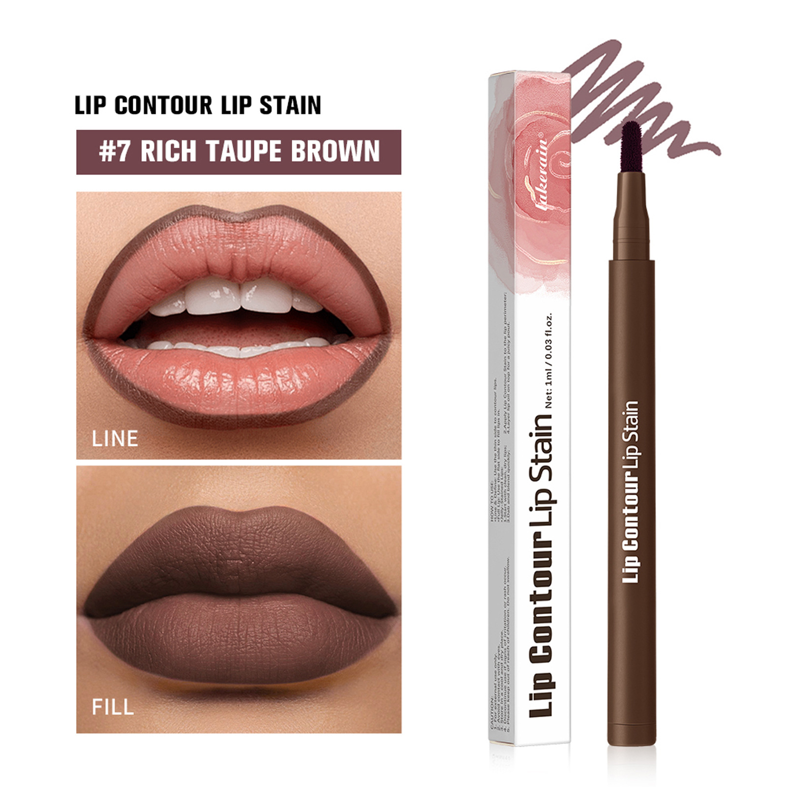 Moisturizing wooden lip liner pencil in seven shades - Product view 4