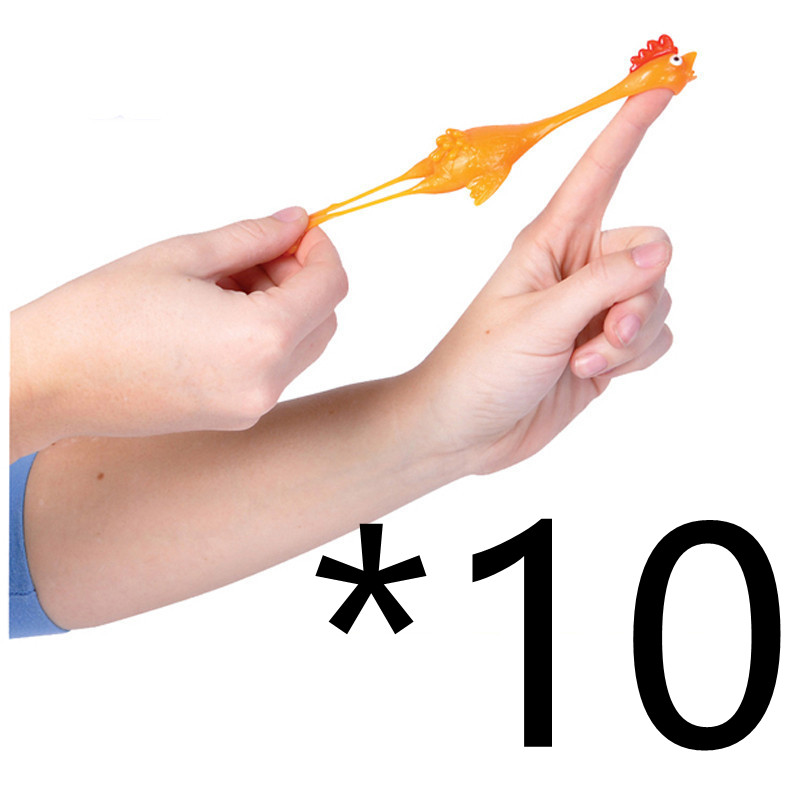 Yellow rubber chicken finger catapult prank toy - Product view 1